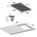 Cristal 尼斯 PE2926ID-3 51厘米 2800W 嵌入/座檯式 雙頭電磁爐